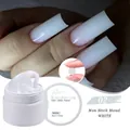 Macro detail of white non-stick solid extension gel showing texture and finished nail art - Non-Sticky Solid Color 02 (White)