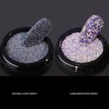 Macro detail of laser reflective micro beads for nail art showing rainbow glitter effect - Thick Laser Reflective Bubble Beads 03 (YZ-03)