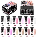 Kit poly gel unghie 12 colori con tubetti da 15g ed effetti glitter per estensione unghie - Set di Gel per Allungamento a Tinta Unita (Set da 12)