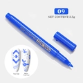 Blue nail art graffiti pen 09 showing glossy and matte effects on painted nails - 09 Royal Blue