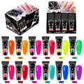 Set di 12 tubi di gel per extension unghie da 15g con campioni di colore e formula rapida UV/LED - Set di Gel per Allungamento Fluorescente (Set da 12)