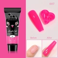 Détails du tube de gel extension Rose 15ml et résultats d'application avant-après - Rose (07)