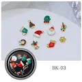 Detail-Set mit 10 Weihnachts-Nagelanhängern aus Legierung mit Nikolaus und Schneeflocken - 10 Stk. Bunte Handschuhe Weihnachtsbaum Kranz Gemischter Stil (BK03)