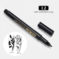 Detail of 3.5g black nail art graffiti pen showing glossy and matte top coat effects - 12 Black
