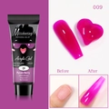 Gel d'extension d'ongles violet avec résultats de manucure avant et après - Baie Pourpre (09)