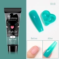 Détail du gel d'extension UV Alpine Green avec comparaison des effets avant et après - Vert Alpin (10)
