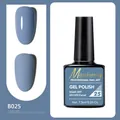 Sky blue UV LED gel nail polish B025 with glossy and matte finish effects in 7.5ml bottle - B025 Azure Blue