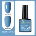French Blue UV LED gel polish in glossy and matte finishes, 7.5ml soak off formula - B026 French Blue
