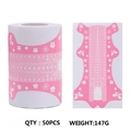 Pink nail extension forms with butterfly pattern and numerical scale in a 50pcs roll - Extra Long Nail Forms 50Pcs