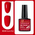 Vibrant flame red UV LED gel nail polish B028 with glossy and matte finish effects - B028 Flame Red