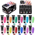 Detailed set of 12 glitter extension nail gels in various colors with display box - Shimmer Extension Gel Set (12-Piece)