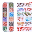 Weihnachts-Set mit 12 Gittern aus weichem Ton für Nagelkunst mit Schneeflocken-Design - 12 Gitter Weihnachten Fimo Nail Art Set (03#)
