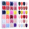 Detailed view of 24-color square ballerina fake nail kit with matte and glossy finishes - 24-Grid Mixed Color Nails 03 (Mixed Colors/Glossy Matte Process)
