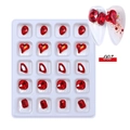 Strass pour ongles en cristal K9 rouge, formes variées dans une boîte blanche - 20 Pièces/Boîte / Style Rouge Vif (007)