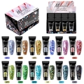 Palette dettagliata di 12 colori di gel per extension unghie glitterate con tubetti e campioni - Set di Gel per Allungamento Laser (Set da 12)