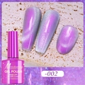 Detalle del frasco de esmalte de uñas aurora ojo de gato con gel magenta y muestras brillantes - Ojo de Gato Aurora Colorido 02