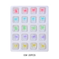Close-up of 20pcs 3D resin butterfly nail art charms in 5 colors on white tray - Macaron Five-color Bows (03#)