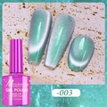 Detalle del esmalte de uñas ojo de gato aurora 003 con efecto magnético plateado brillante - Ojo de Gato Aurora Colorido 03