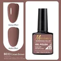 7.5ml creamy brown gel polish showing glossy and matte finishes for professional nail art - B033 Creamy Brown