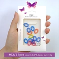 Detail of 15pcs colorful oval lace hollow nail art frame charms in retail packaging - Oval Lace Frame Style (Set 03) / Macaron Mixed Colors