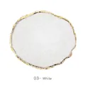 Detailed view of white resin agate palette with gold foil edge and marble texture - Round 3# White