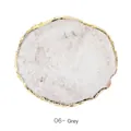 Close-up of grey marble resin tray with gold irregular edge for nail art display - Round 6# Grey / Round Resin Palette