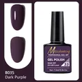 7.5ml dark purple gel polish B035 showing both glossy and matte finishes - B035 Dark Purple