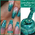 Laser colorful nail gel in peacock green with sparkling glitter finish, shade -006 - Peacock Green Laser (06)