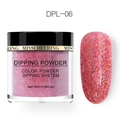 Glitter perzikroze dipping powder DPL-06 10ml met bijbehorend nagelvoorbeeld - Perzikroze Laserglitter (DPL-06)