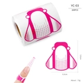 Detail of pink butterfly nail forms showing 1-6 scale and 5.9x6.4cm dimensions - Rose Red and White Style (YC03)