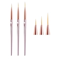 Σετ 3 πινέλα nail art σε rose gold ντεγκραντέ με λεπτές συνθετικές τρίχες - Σετ 3 Πινέλων Liner σε Ροζ Χρυσό / Ροζ χρυσό