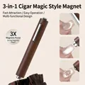 Drei-in-eins-Magnetwerkzeug mit dunklem Holzgriff für verschiedene Cat-Eye-Nagelkunst-Effekte - Dunkle Holzmaserung 3-in-1-Magnetstab