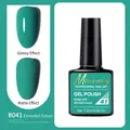 Nail gel polish in emerald green shade B041 with glossy and matte finish effects - B041 Emerald Green