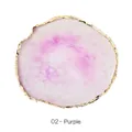 Purple resin agate palette with gold rim for nail art and jewelry display - Round 2# Purple / Round Resin Palette