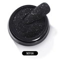 Nagelkunst-Zuckerpulver MF08 mit schwarzem Glitzer für winterlichen Sternenhimmel-Effekt - Schwarzer feiner Glitzer-Stil(MF08)