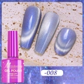 Détail du vernis gel Aurora Cat's Eye aux tons bleu-violet argenté et paillettes magnétiques - Œil de Chat Aurore Coloré 08