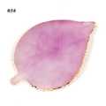 Leaf-shaped resin agate nail art palette in gradient pink-purple with golden edges - Leaf Shaped Starry Purple (05#)