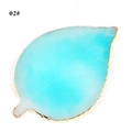 Leaf-shaped resin nail art palette in translucent light blue with elegant gold edges - Leaf Shaped Starry Blue (02#)