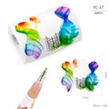 Dettaglio di cartine per ricostruzione unghie colorate con griglie di misurazione - Stile a Gradiente di Fumo Colorato (YC17)