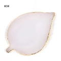 Leaf-shaped resin agate nail art palette in milky white with gold edges, style 03 - Leaf Shaped Transparent Starry (03#)