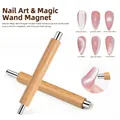 Magnetstab für Cat-Eye-Nagellack mit Holzgriff für verschiedene professionelle Nageldesigns - Original Holz-Doppelkopf-Magnetstift