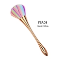 Regenbogen-Fächerpinsel mit Roségold-Metallgriff für Nagelstaub und Puder-Make-up - FSA-03 Roségoldener Griff Regenbogen Haar