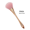 Rosa Fächerpinsel mit Roségoldgriff und Größe 4.5x19cm für Nagelstaub oder Rouge - FSA-04 Roségoldener Griff Rosa Haar