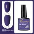 Eggplant purple gel polish 7.5ml showing both glossy and matte finish effects - B043 Eggplant Purple