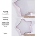 Star shaped purple resin nail art palette with gold rim and amethyst texture design - Star Transparent Palette