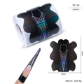 Detail of professional butterfly nail forms with holographic scales for extensions - Aurora Holographic Scale Style (YC25)