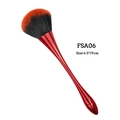 FSA06 red makeup brush with black and orange gradient bristles for loose powder - FSA-06 Red Handle Red Black Gradient Hair