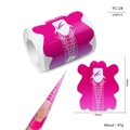 Detail of magenta butterfly nail forms YC-28 showing dimensions 80mmx65mm and roll packaging - Magenta Extension Style (YC28)