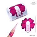 Detail of clover shape nail form with metric scale and 63x65mm dimension guide - Magenta Clover Flower Style (YC31)