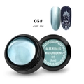 Gel nail art blu chiaro metallizzato 05 con effetto specchio lucido per manicure 8ml - Gel di Pittura Metallica Verde 05